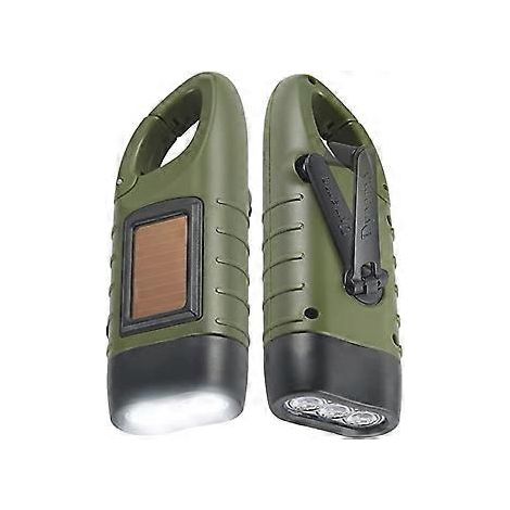 Solar-Taschenlampe 2er-Pack Solar-LED-Taschenlampe & wiederaufladbare Handkurbel-Taschenlampe für Outdoor-Aktivitäten, Notlampe [Energieklasse A+++]