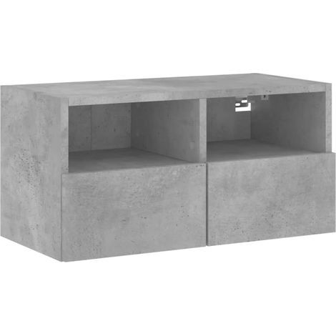 Mueble TV multimedia estante para televisión buffet para televisión comedor salón dormitorio suspendido 60 x 30 x 30 cm madera contrachapada gris 020027793