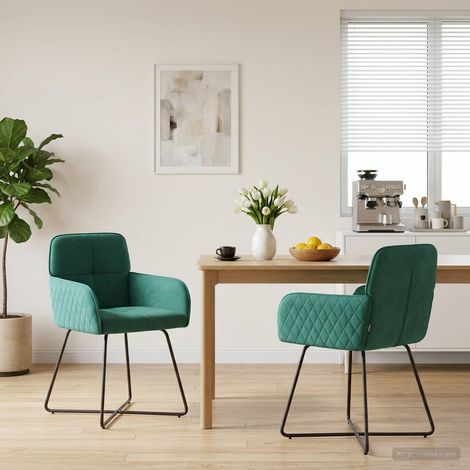 vidaXL Sillas de comedor 2 uds. Terciopelo Tuquesa 59 x 56,5 x 86 cm (1/5)