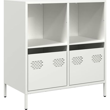 Maison Exclusive - Aparador de acero laminado en frío blanco 68x3