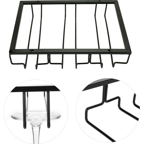Étagère porte-gobelets en métal pour meuble bar/cuisine, meuble de rangement pour bouteilles de vin. (1/5)