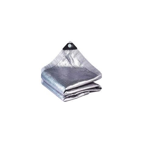 Filet d'ombrage réfléchissant 99% anti-UV – Tissu en aluminium durable – Bords renforcés – Pour balcon, jardin, voiture