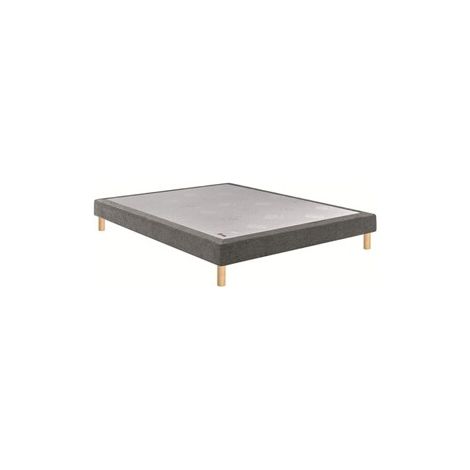 Sommier tapissier Epeda NOYER 180x200 cm Gris Chenillé confort ferme 15 cm