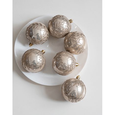 Kit De Boules De Noël De 8 Cm À Suspendre Pour Sapin Et Décoration De Table, Convient Pour Les Vacances Et Une Utilisation Saisonnière En Intérieur (Champagne - 8 Pièces) (1/4)