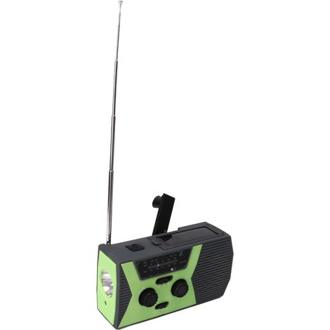 Radio solaire d'urgence 2W avec manivelle, recharge USB 2,7-4,2V, étanche IPX3, pour camping et VR - lot (1/5)