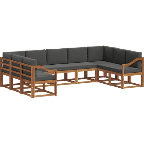 Conjunto de sofás de exterior 9 pcs Natural y Antracita vidaXL (1/5)