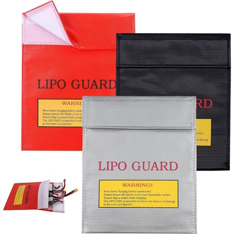 sacchetti di sicurezza ignifughi e impermeabili 22,5x18,5 cm, sacchetto ignifugo, sacchetto protettivo antideflagrante per batterie LiPo/litio, documenti, gioielli e oggetti di valore (1/5)