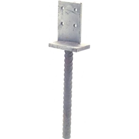 – Pied de poteau âme à sceller 60x90mm – épaisseur 10mm – pour béton armé – ancrage durable et protection contre le pourrissement (1/5)
