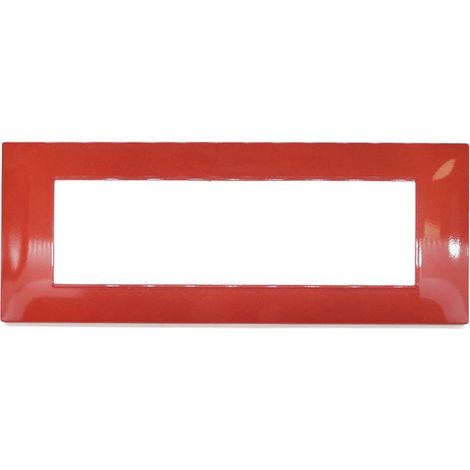 Placca 7 posti VIMAR Plana ROSSO Corallo V6007-15 Compatibile