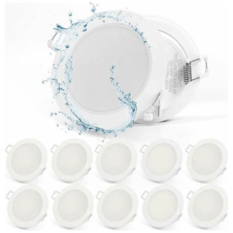 Spot encastrable mur et plafond Spot LED Encastrable Extra Plat 220V, 10x 5W Plafonnier Encastré 400LM 4000K Blanc Neutre, Spot Encastré Ultra-mince 35MM, Trou 68-80mm Pour Salon Chambre Salle de Bai (1/4)