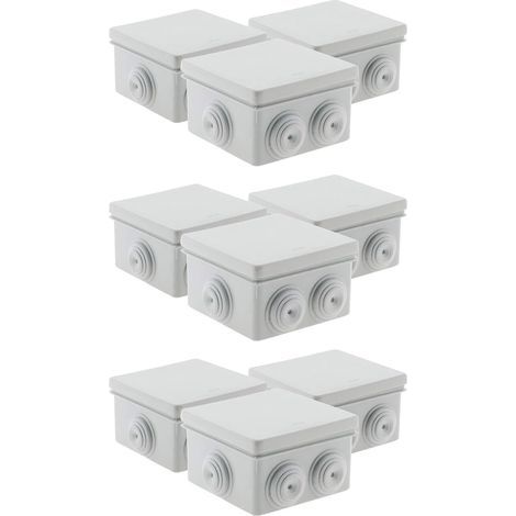 Lot 3 Boîtes étanche carrée 80x80x40 IP 55, Polystyrène, Gris (Lot de 3) (1/5)