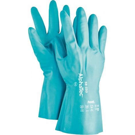 Guanti Alphatec 58-330, Nitrile, Verde, Size 9 (A 12)