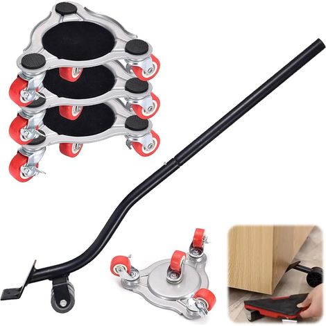 Kit de Deplace Meuble Lourd, Outil de Déplacement de Meubles, Déplace Meubles sans Effort, avec Roue Rotative à 360 Degrés et Leve Meuble, Utilisé pour Meuble Lourd (1/5)