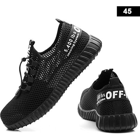 Chaussures de sécurité respirantes noires anti-écrasement et anti-perforation taille 45 (1/5)