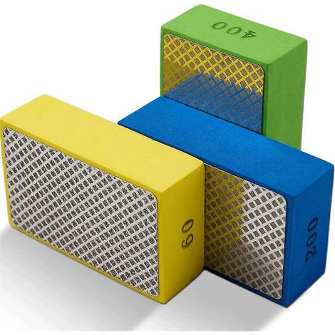 Tampons de polissage diamantés à main, tampons de ponçage diamantés pour carrelage, verre et pierre (1/4)