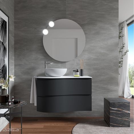 Salgar Schrank wandhängend MAM 900 rechts, 2 Metallauszug BLACK VELVET 897 x 540 x 505 mm (1/5)
