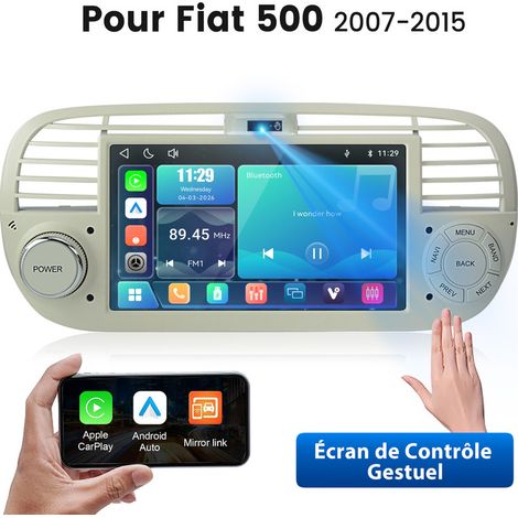 7 pouces Carplay Autoradio pour Fiat 500 2007-2015 système Linux BT JUNSUN (1/5)