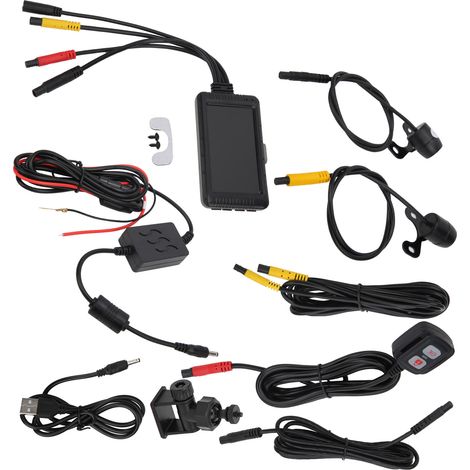 3-Zoll-Motorradkamera, Dashcam, Fahrrekorder, 1080p-Front- und Rückansicht mit Kabelfernbedienung (1/5)