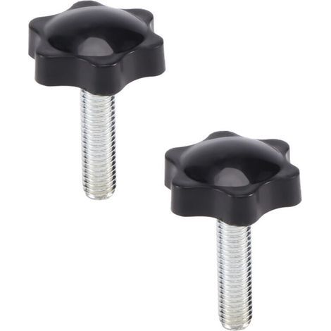 2 Bouton De Serrage À Tête Étoilée Noire M8 X 30 Mm Avec Filetage Mâle 32 (1/5)