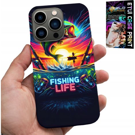 Custodia per iPhone 15 PRO - motivi di pesca, canna da pesca, retro (1/5)