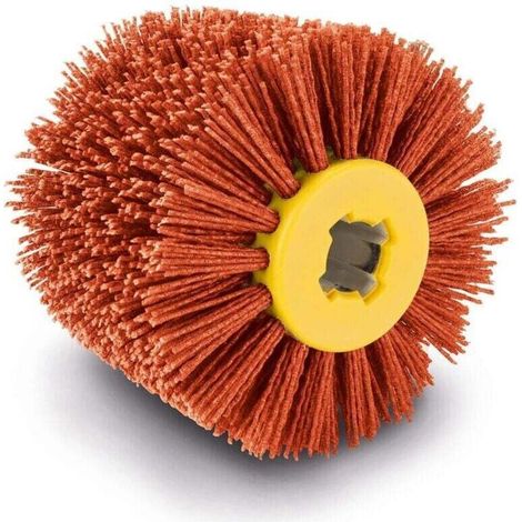 Brosse en nylon Scheppach pour machine de ragréage MRS1300. Brosse de rechange - Largeur 100 mm - Diamètre 120 mm - Pour surfaces en bois . pierre et métal - Idéale pour dégraisser . nettoyer et récur