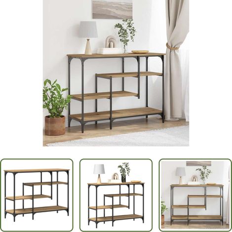 Étagère -  Table Console avec étagère chêne artisanal 100 x 35 x 75 cm (1/5)