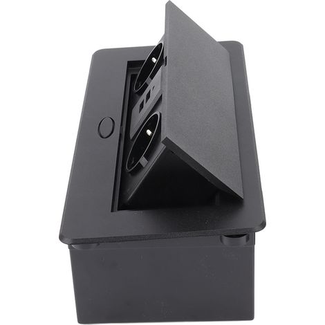 Boîtier de connexion de table avec deux ports USB, étanche, ignifugé et dissimulé, prise de courant de bureau (prise UE 250 V). (1/5)