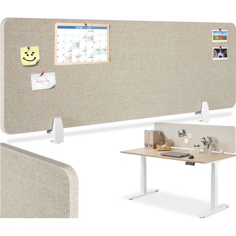 Cloison de bureau avec coins arrondis en polyéthylène beige
