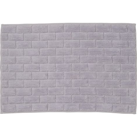 Tapis de bain déco brique en coton 50x80cm (1/4)