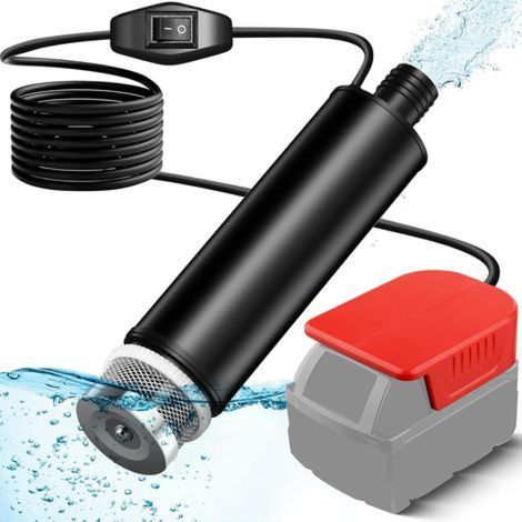 Cordless submersible pump for Milwaukee M18, suitable for camping, bathtubs, gardens, motorhomes (batteries not included). (1/5)