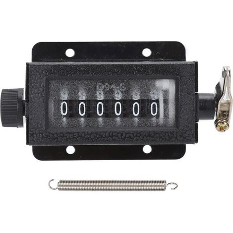 Compteur Mécanique 6 Chiffres 2 Pièces Compteur de Course Traction Manuelle Ressort Presse à Poinçonner (1/4)