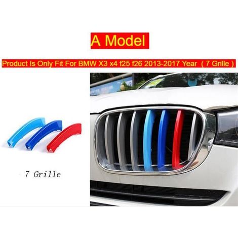 3 Couvre-calandre,rayures,ABS,BMW X3 X4 F25 F26 G01 G02,2013-2019