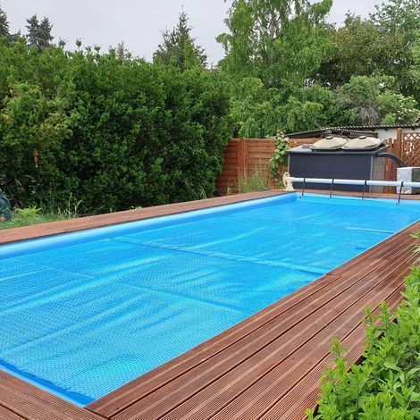 3 m x 2 m große Luftpolster-Poolabdeckung – staubdicht und wärmeisolierend – Blau (1/5)