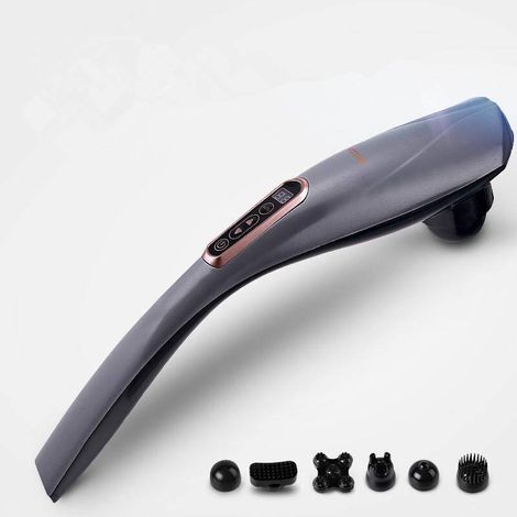 Masajeador recargable 6 en 1 con forma de delfín, martillo de masaje eléctrico vibratorio inalámbrico, masajeador portátil para cuello y espalda cervical. (1/4)