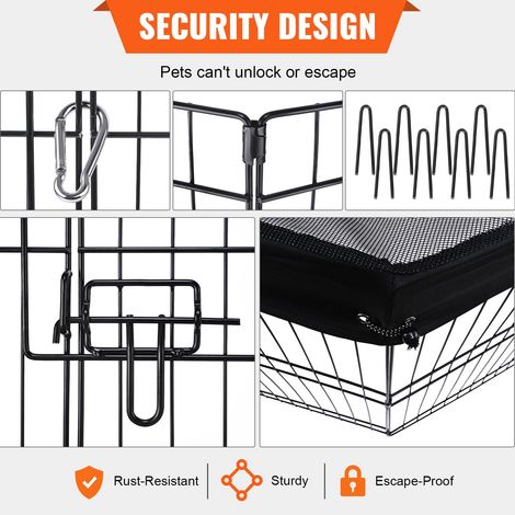 Parc pour Chien 61 cm Enclos Lapin Chat Chiot avec Couverture (1/5)