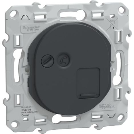 SCHNEIDER ELECTRIC Prise rj45 à assembler Ovalis, SCHNEIDER ELECTRIC, anthracite (1/5)
