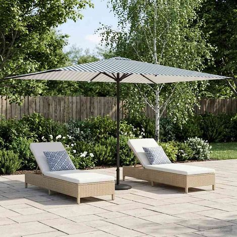 Paraguas de Jardín con Base 200 x 300 cm Poliéster Rectangular