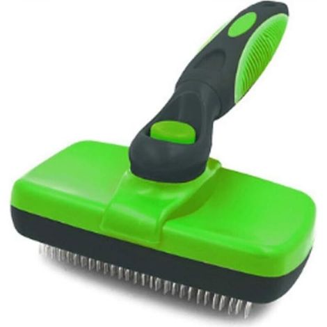 Self-cleaning pet brush, black/green (1/4)