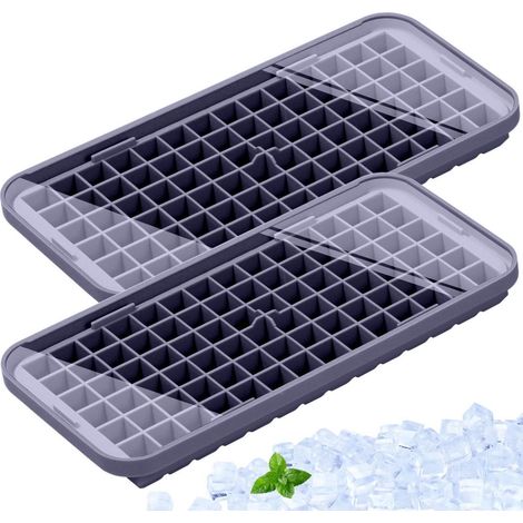 Eiswürfelform Silikon mit Deckel, 2 Stück, 84 Mini-Eiswürfel, 1,3 cm