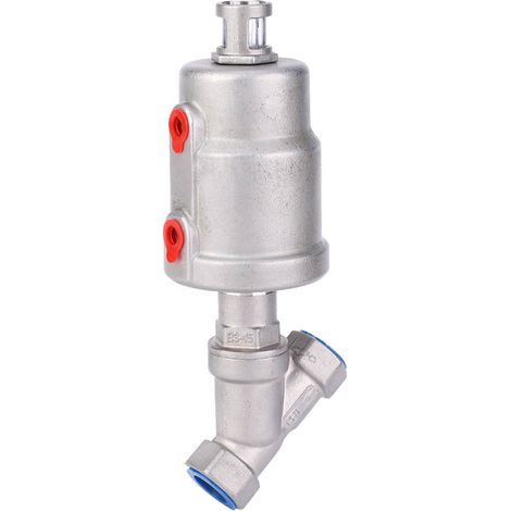 Vanne à siège incliné actionnée par air, filetage femelle, acier inoxydable, pour vapeur, 1/2 pouce DN15 (1/5)
