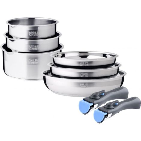 Batteire de cuisine 8 pièces acier inoxydable Arthur Martin AM1529 (1/5)
