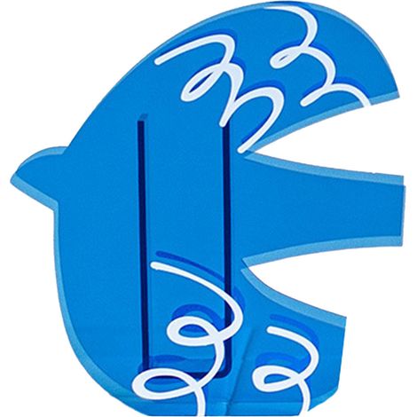 Trockene Acrylvase mit nordischem Vogelmotiv (1/5)
