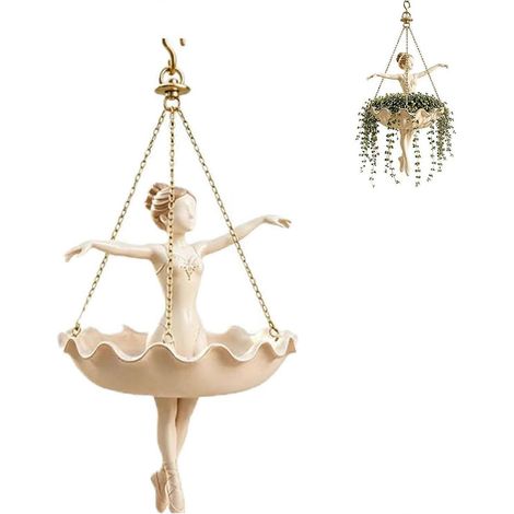 Jardinière suspendue ballerine, panier suspendu pour décoration intérieure et extérieure, support unique pour plantes succulentes et retombantes, F (1/5)