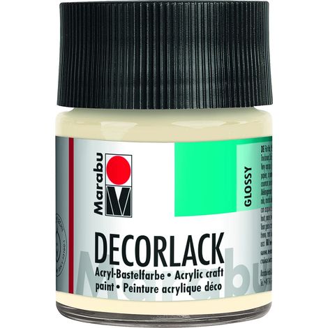 Vernis décoratif acrylique ivoire 271, 50 ml, vernis acrylique brillant à base d'eau, résistant aux intempéries, à la salive, pour la peinture, le pochoir et la technique des (1/5)