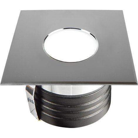 Encastré de sol extérieur ZEPH 1 SLIM 230V carré inox non percée bleu 2W - EUROPOLE - 56034
