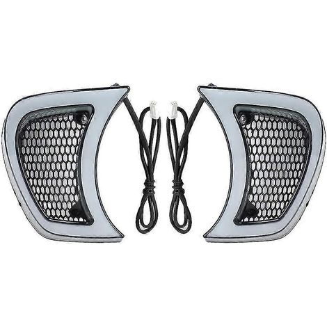 12V LED-Scheinwerfer für Road Glide Motorräder, Tagfahrlicht mit integriertem Blinker und Belüftungsgitter.