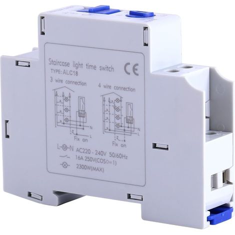 LaBlanc - ALC18 - Temporizador mecánico para escalera (relé electrónico, 220-240 V CA, 16 A) para iluminación de pasillos y escaleras de casa