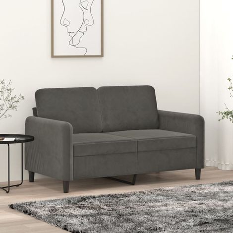 2-Sitzer-Sofa Dunkelgrau 120 cm Samt (1/5)