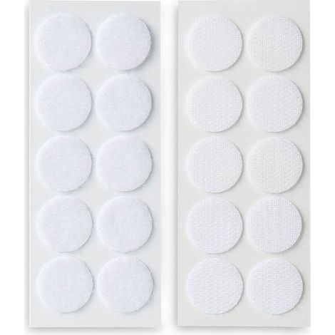 Disques Adhésifs De Fermeture à Crochet Et Boucle ø20mm. Blanc, 2146-2, Inofix (1/2)