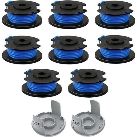 10 Pièces Bobine de Rechange pour Débroussailleuse,fil Bobine Coupe Bordure,Compatible Avec Ryobi One + AC14RL3A-18V 24V 40V,Coupe-fil Sans Fil Line 11ft,8 Bobines + 2 Capuchons de Coupe (1/4)